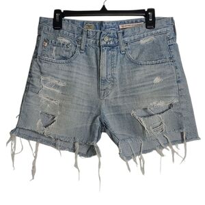 ADRIANO GOLDSCMIED Distressed Light Wash Ex-Boyfriend Denim Shorts Size 28
